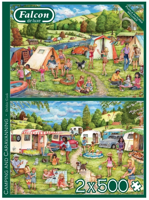 Puzzle campeggio e tenda 2x500 pezzi