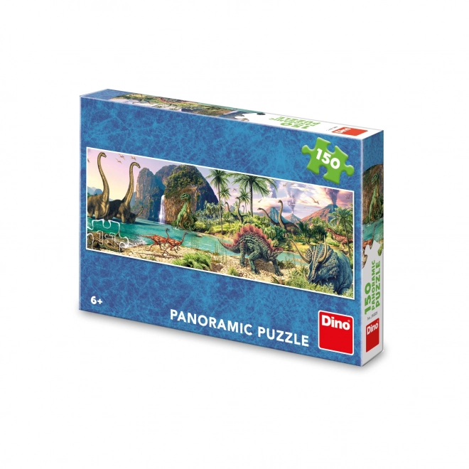 Puzzle panoramico dinosauri al lago 150 pezzi