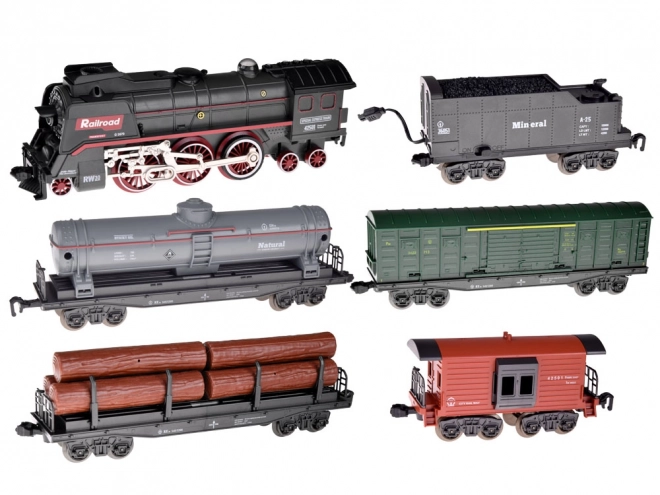Grande trenino elettrico con locomotiva fumante