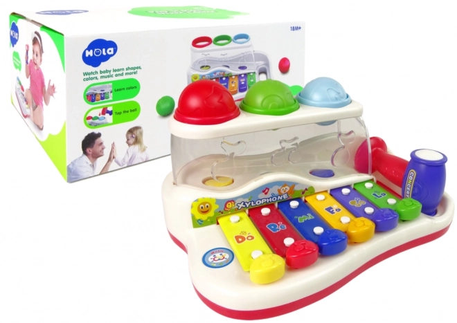 Cymbali Giocattolo Educativo per Bambini con Martelletto e Palline Colorate