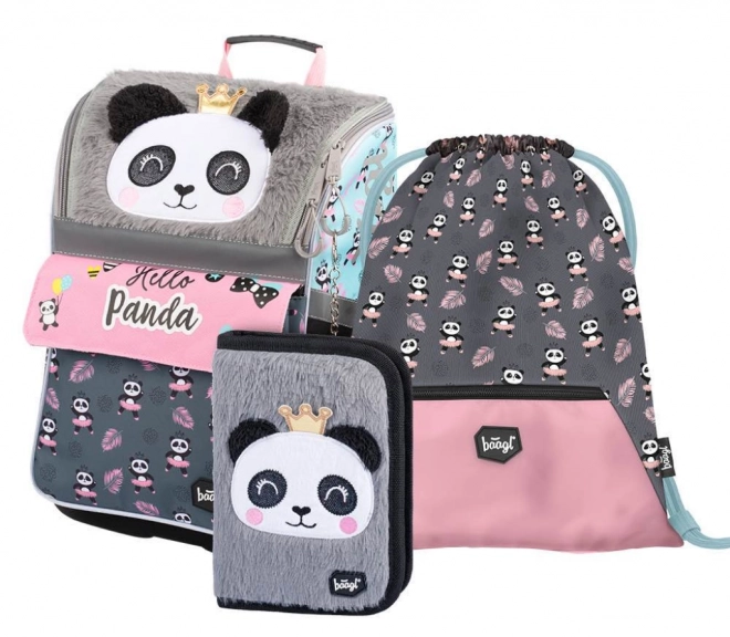 Set scolastico 3 pezzi Zippy Panda: zaino, astuccio, sacchetto