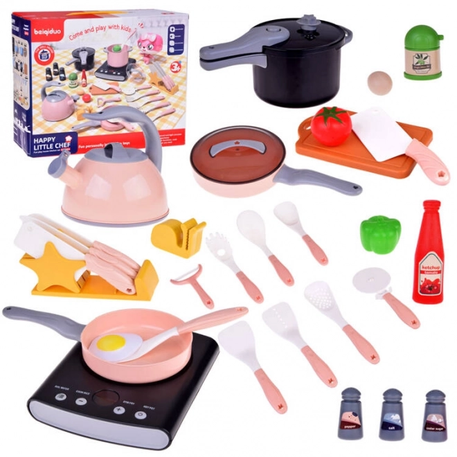 Cucina elettrica e set da chef per bambini