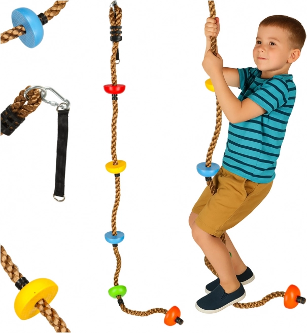 Corda da arrampicata con dischi per bambini 200 cm