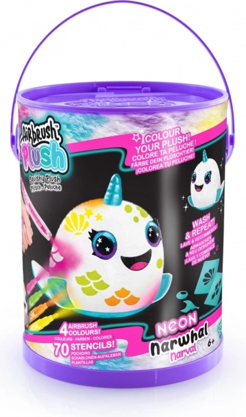Set creativo Airbrush Neon con peluche squish