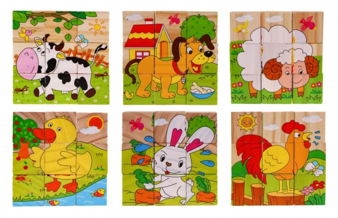 Puzzle Animali in Legno per Bambini 18m+