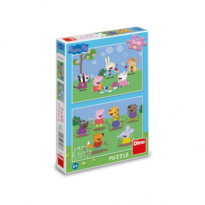 Puzzle Peppa Pig e Amici 2x48 Pezzi DINO