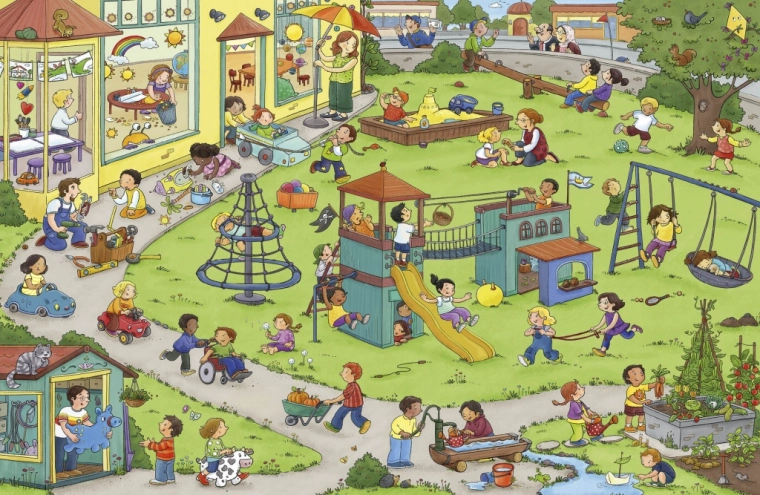 Divertente parco giochi per bambini