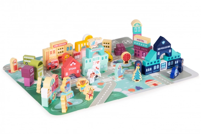 Set di Blocchi di Legno Città Educativa ECOTOYS