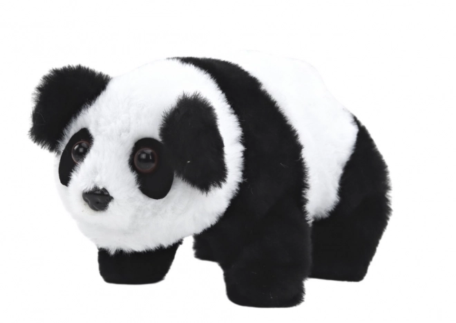 Panda interattiva di peluche nel trasportino rosa blu