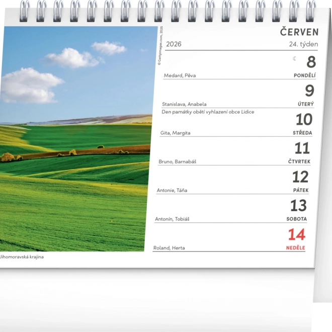 Calendario da tavolo I Luoghi più belli di Boemia e Moravia 2026