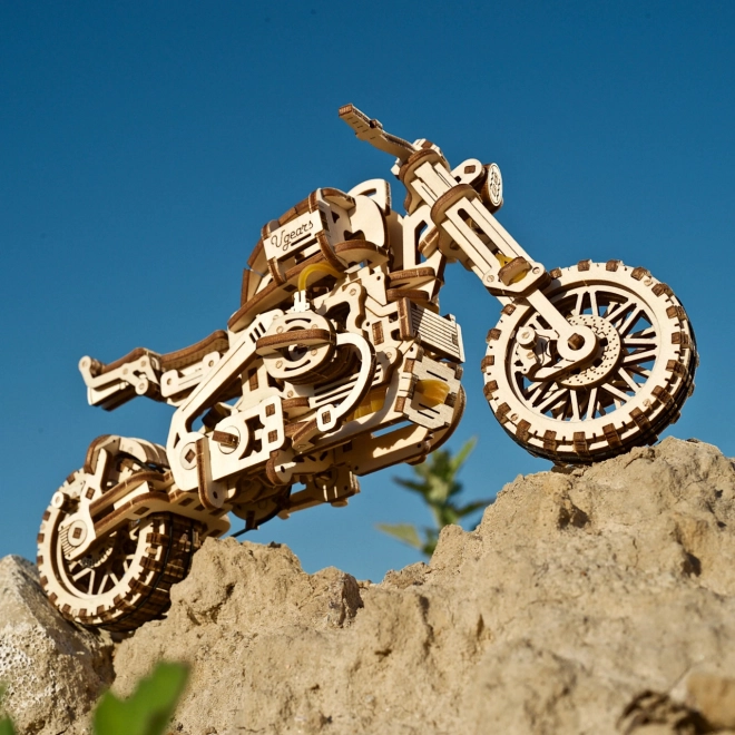 Moto Scrambler con Sidecar Ugears 3D Puzzle Meccanico di Legno