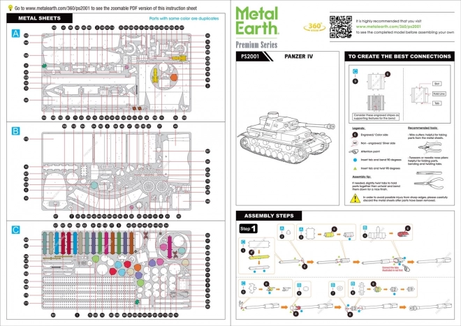 Puzzle 3D Metal Earth Serie Premium: Carro Armato Panzer IV