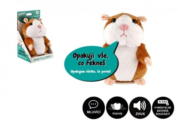 Criceto Mireček parlante in peluche 18cm con suono