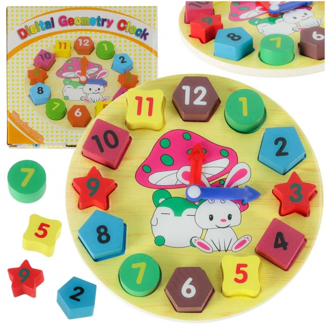 Orologio educativo in legno con puzzle