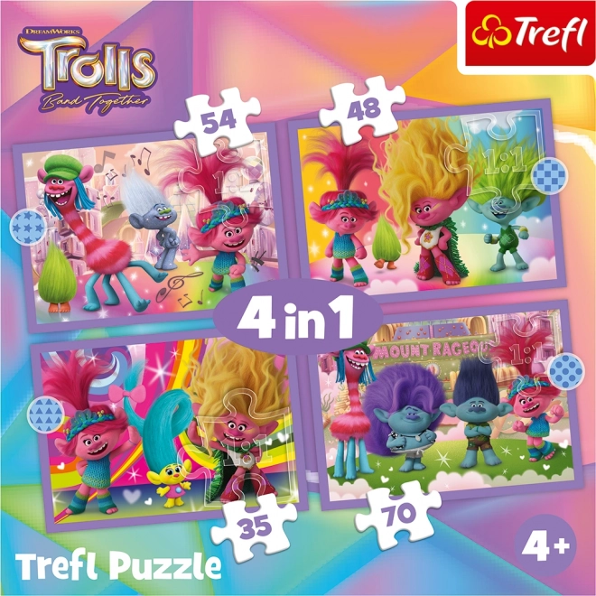 Puzzle Trolls Avventura a Colori 4 in 1