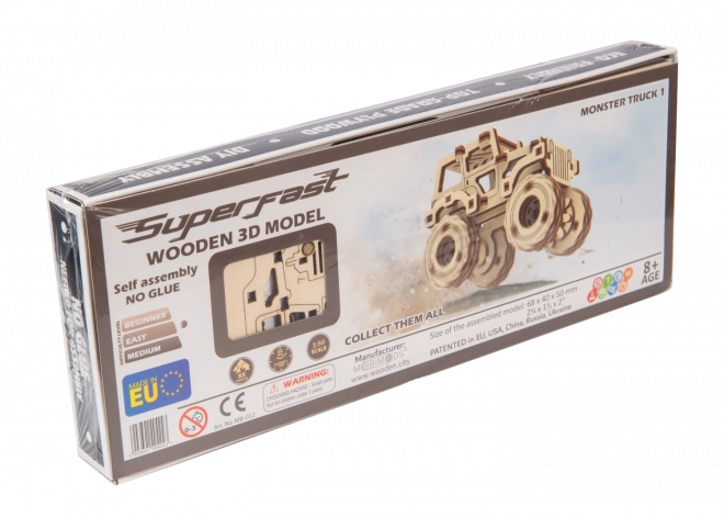 Puzzle 3D in legno Monster Truck