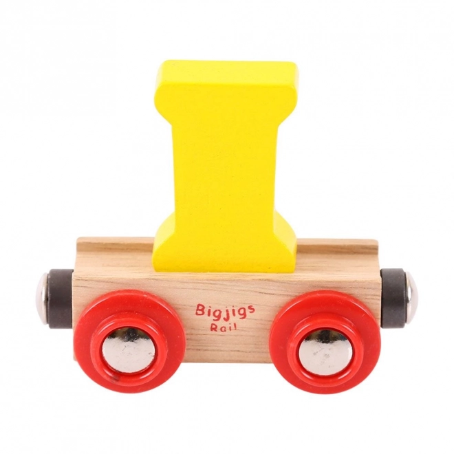 Vagone Bigjigs Rail con Lettera I in Legno