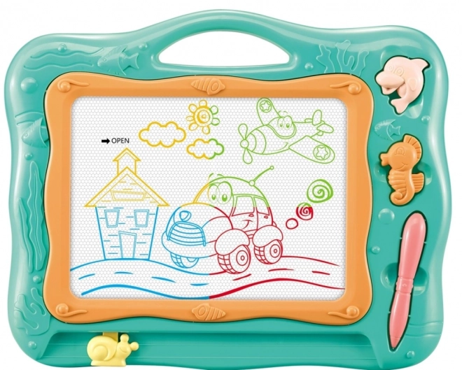Lavagna magnetica da disegno per bambini con penna e timbri