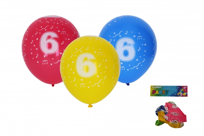 Palloncini gonfiabili 30cm - set di 5 pezzi, con il numero 6