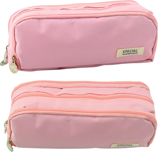 Astuccio scolastico rosa a due scomparti