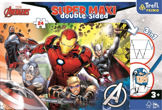 Puzzle doppio AVENGERS super maxi 24 pezzi