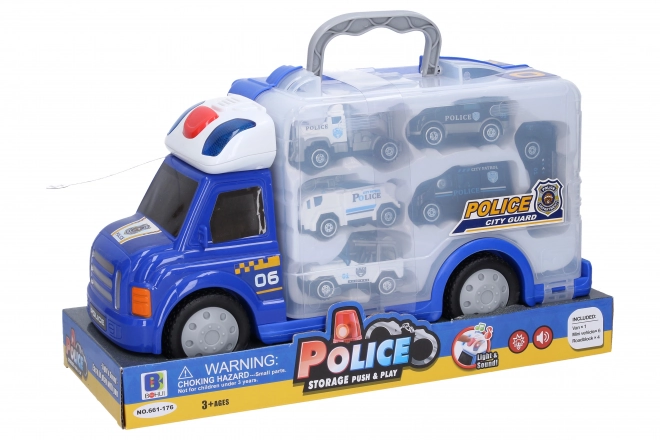 Auto della polizia con effetti e 6 mini auto