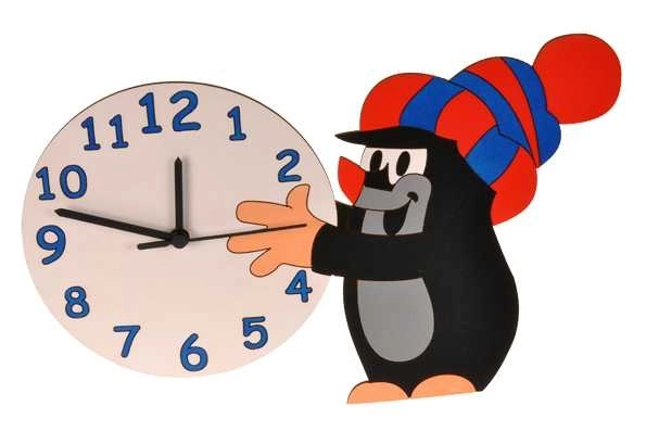 Orologio in legno per bambini - La Talpa e la palla di neve