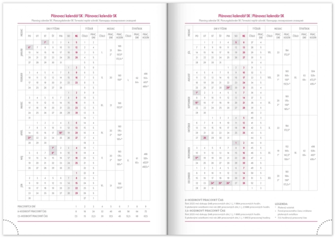 Notique agenda settimanale Balacron 2025 argento