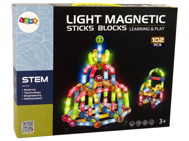 Blocchi Magnetici Luminosi Educativi - Set di 102 Pezzi