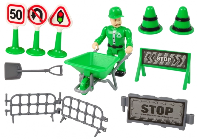 Set Camion della Spazzatura con Segnali Stradali Verde