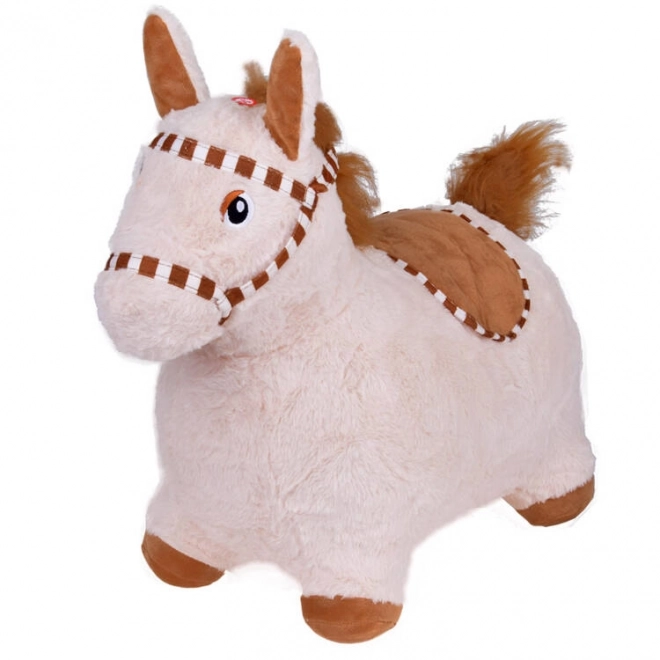 Cavallino rimbalzante in peluche per bambini – Beige