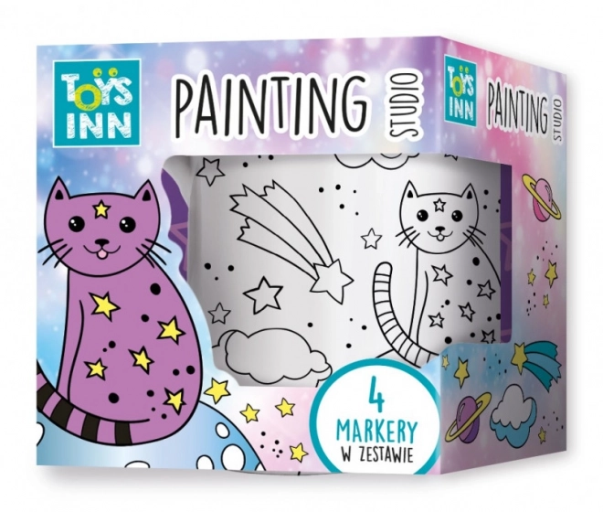 Tazza in ceramica da colorare con motivo di gatto