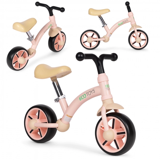 Bicicletta senza pedali per bambini Ecotoys rosa