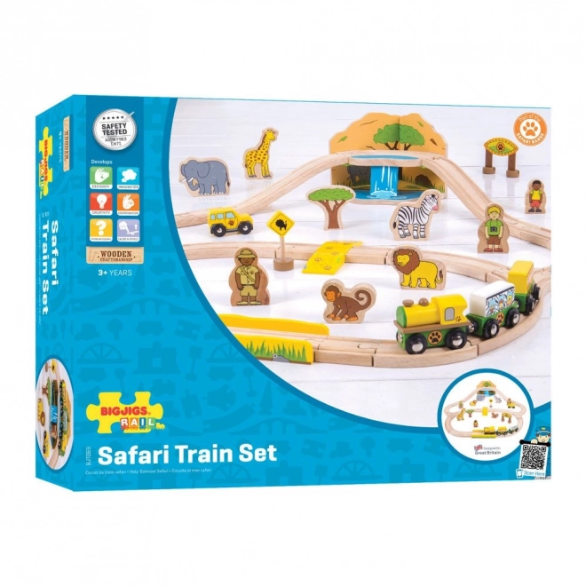 Bigjigs Rail pista di treni in legno Safari