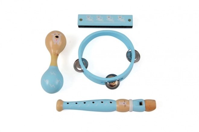 Set musicale in legno blu