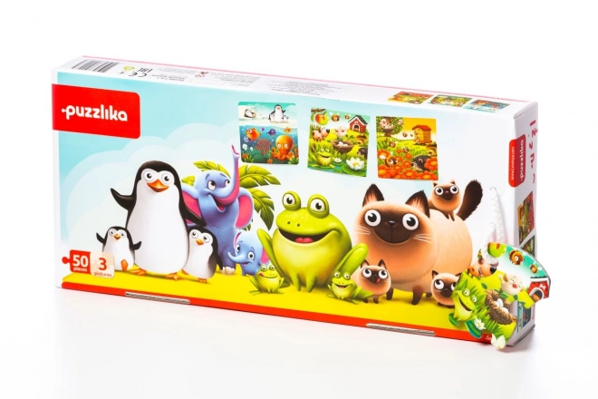 Animali Preferiti 3 in 1 - Puzzle Per Bambini