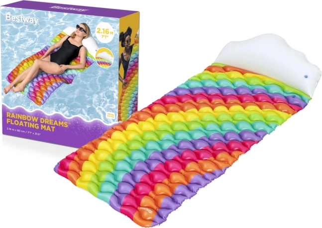 materassino gonfiabile arcobaleno per acqua 216 × 80 cm Bestway