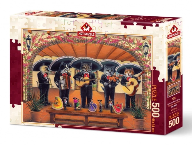 Puzzle La Banda di Flamenco Gatti 500 Pezzi