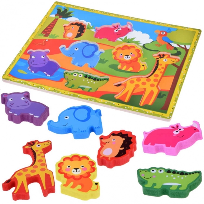 Puzzle in legno safari animali