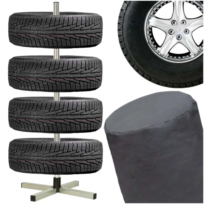 Supporto per pneumatici e copricerchi per garage