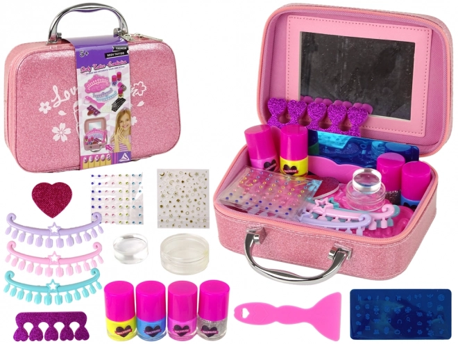 Set Unghie in Valigetta Glitter Rosa