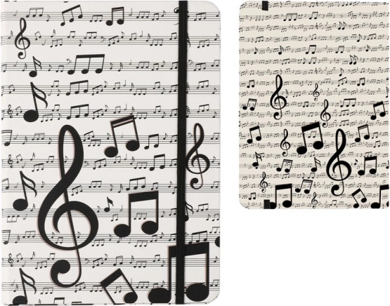 Blocco note A5 con copertina rigida motivo musicale