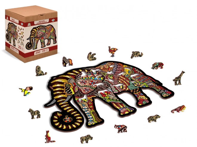 Puzzle magico elefante in legno