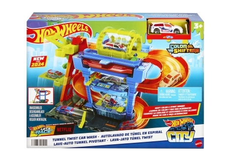 Autolavaggio Hot Wheels City Color Shifters con tunnel rotante