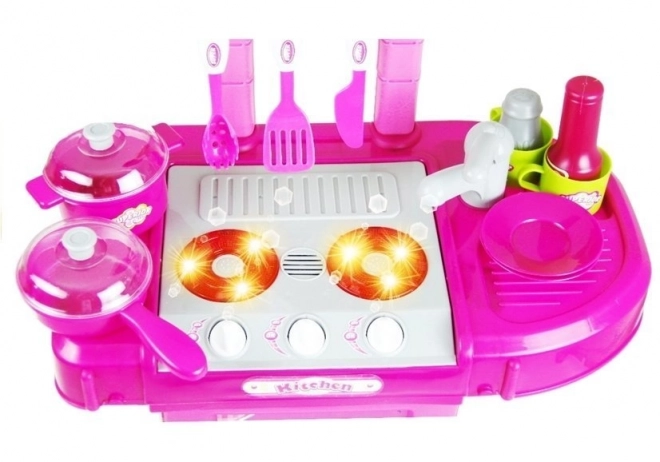 Grande Cucina 2 in 1 con Luci e Suoni in Valigia