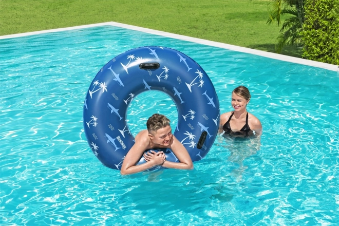 Ciambella da nuoto con squali blu Bestway – palme e squali