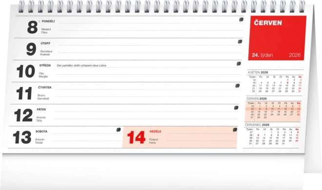 Calendario da tavolo 2026
