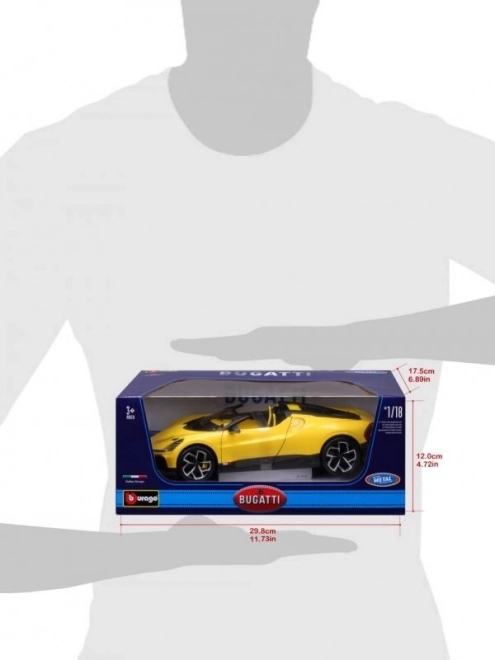 Modello di auto Bugatti Mistral in scala 1:18 - Giallo