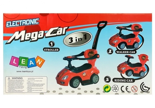 Giocattolo cavalcabile Mega Car 3 in 1 Giallo