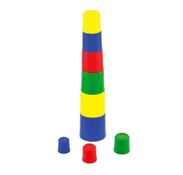 Piramide cubo giocattolo in plastica 4 colori 9 pezzi